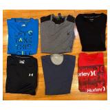 BS - Set of 6 Size Large Mens T-Shirts by The North Face, Spyder, Calvin Klein, Hurley, Izod and More