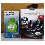 MB - Lot of LED Push Lights, LED Strip Light, Wireless Puck Light and Floodlight Bulb