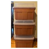 BS - Set of 3 Rubbermaid Cedar Storage Totes