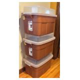 BS - Set of 3 Rubbermaid Cedar Storage Totes