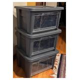 H - Set of 3 Plastic Storage Bins