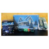 LR - Holiday Outdoor Lighting Bundle with Icicle Lights, Confetti Light, Power Stake, and 15ft Remote Cord