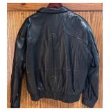 MB - Andrew Marc Black Leather Bomber Jacket Size XL