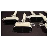 S - Set of 8 Silver 8 Inch Electric Window Candles with Holders