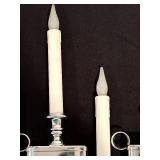 S - Set of 8 Silver 8 Inch Electric Window Candles with Holders