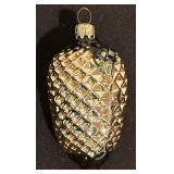 S - Set of 2 Glass Fruit Christmas Ornaments, 5 Inch Banana and Pinecone