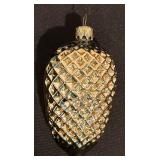 S - Set of 2 Glass Fruit Christmas Ornaments, 5 Inch Banana and Pinecone