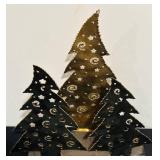 S - 12 Inch Metal Christmas Tree Candle Holder Trio