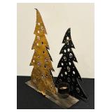 S - 12 Inch Metal Christmas Tree Candle Holder Trio