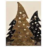 S - 12 Inch Metal Christmas Tree Candle Holder Trio