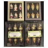 S - Set of 24 Vintage Glass Christmas Ornaments, 3 Inch Assorted Designs