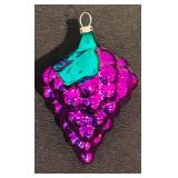 S - Set of 2 Vintage 4-Inch Glass Grape Cluster Christmas Ornaments