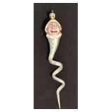 TR - Vintage Christopher Radko Pink Clown Snake Jester Twist Blown Glass Christmas Ornament