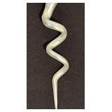 TR - Vintage Christopher Radko Pink Clown Snake Jester Twist Blown Glass Christmas Ornament