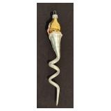 TR - Vintage Christopher Radko Pink Clown Snake Jester Twist Blown Glass Christmas Ornament