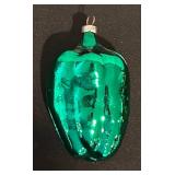 S - Set of 2 Glass Vegetable Christmas Ornaments