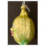 TR - Vintage Christopher Radko Goofy Fruits Anthropomorphic Lemon Glass Christmas Ornament