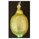 TR - Vintage Christopher Radko Goofy Fruits Anthropomorphic Lemon Glass Christmas Ornament