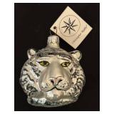TR - Christopher Radko 3-Inch Glass Tiger Head Ornament with Tag