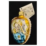 FR - Christopher Radko Sacred Heart Jesus Hand Blown Glass Christmas Ornament
