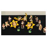 S - Set of 14 Wendt & Kuhn Wooden Angel Figurines and Birds