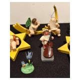 S - Set of 14 Wendt & Kuhn Wooden Angel Figurines and Birds