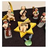 S - Set of 14 Wendt & Kuhn Wooden Angel Figurines and Birds
