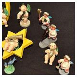 S - Set of 14 Wendt & Kuhn Wooden Angel Figurines and Birds