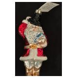 FR - Christopher Radko Santa Glass Ornament with Tag