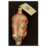 FR - Christopher Radko Pig Glass Christmas Ornament