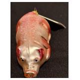 FR - Christopher Radko Pig Glass Christmas Ornament