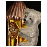 FR - Vintage Christopher Radko Honey Bear Hand Blown and Hand Painted Glass Ornament