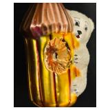 FR - Vintage Christopher Radko Honey Bear Hand Blown and Hand Painted Glass Ornament