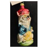 FR - Christopher Radko Cat with Banjo Glass Ornament