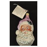 FR - Christopher Radko Hand Blown and Hand Painted Glass Santa Claus Ornament