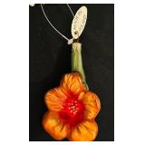 S - Set of 3 Glass Holiday Ornaments Snowman Flower Acorn