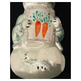 FR - Vintage Christopher Radko Glass Shy Bunny Hand-Blown and Hand Painted Ornament with Carrots