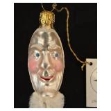 TR - Christopher Radko Moon Face and Star Glass Ornament