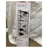 SOHL 10 Tier Shoe Rack - 62 in High, Powder-Coated Metal Frame, Holds 30 Pairs