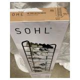 SOHL 10 Tier Shoe Rack - 62 in High, Powder-Coated Metal Frame, Holds 30 Pairs