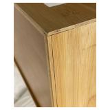 Wood Desk Organizer - Dual Compartment Tray with Central Divider