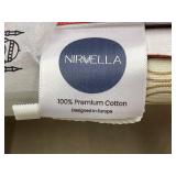 NIRWELLA 100% Premium Cotton Christmas Napkin - Red Holiday Bells & Poinsettias