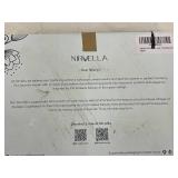 NIRWELLA 100% Premium Cotton Christmas Napkin - Red Holiday Bells & Poinsettias