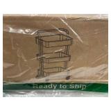 Mzzelry BOC62GPP7W 3-Tier Metal Rolling Cart - Purple with Wheels