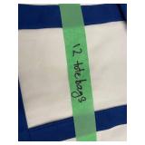 Tote Bags - White with Blue Handles (Lot of 12)