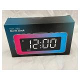 CH-06 Night Light Alarm Clock With 8 RGB Atmosphere Lights, Dual Alarms