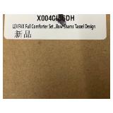 LEAFAX Full Comforter Set Tassel Shams - Boho Design Bedding