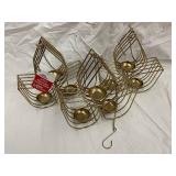 Way to Celebrate Diwali Metal Lotus Tealight Holder - Gold-Tone Wire Hanging Candle Display