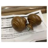 Curtain Rod Set with Finials & Brackets - Fits 32-60 in