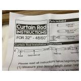 Curtain Rod Set with Finials & Brackets - Fits 32-60 in